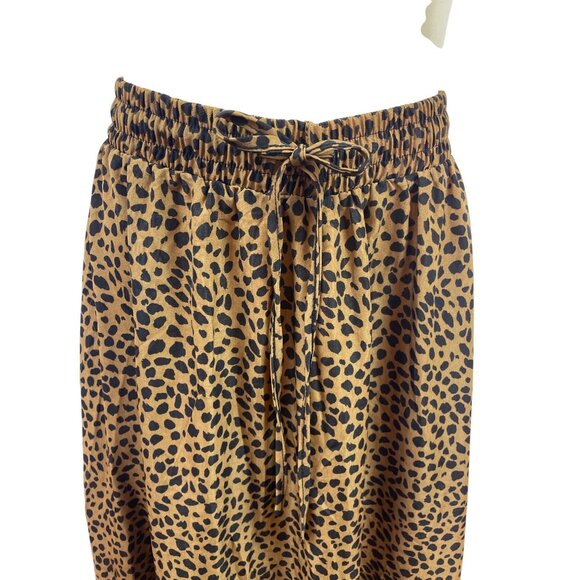 Bluetime Leopard Print Midi Skirt With Elastic Waist & Drawstring Sz M - New - Picture 4 of 7